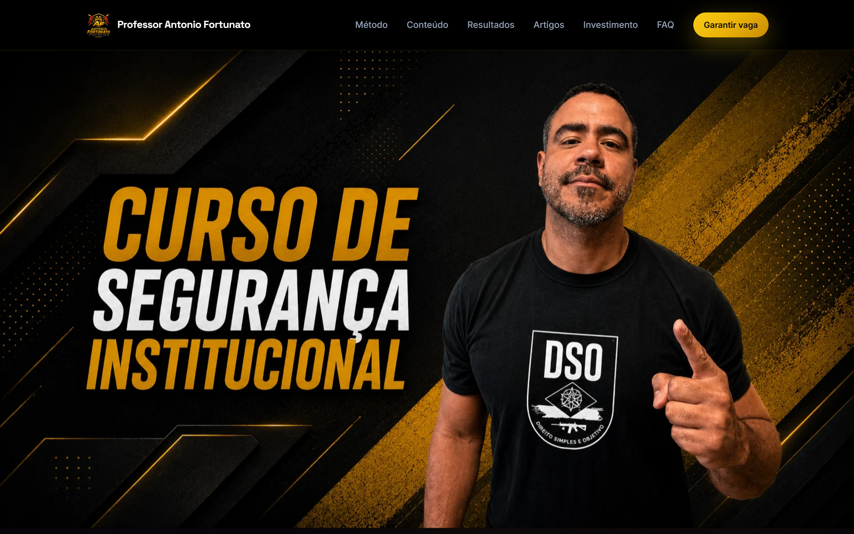 Hero da landing page do Curso de Segurança Institucional